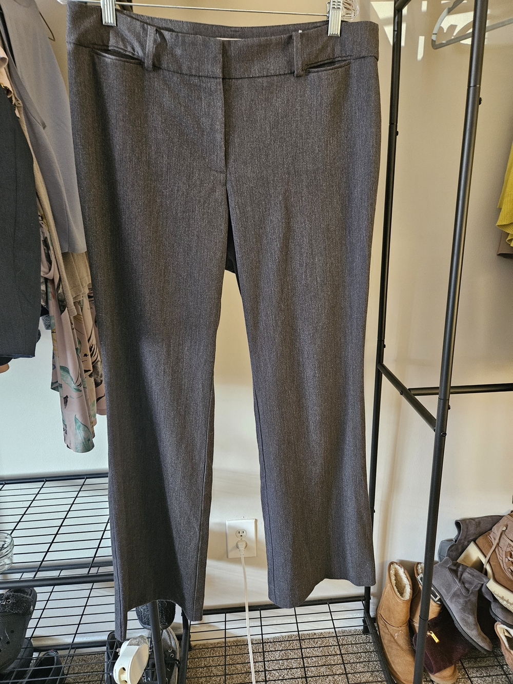 LOFT Outlet Petite Curvy Pants in Dark Gray Heather